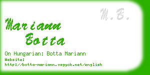 mariann botta business card